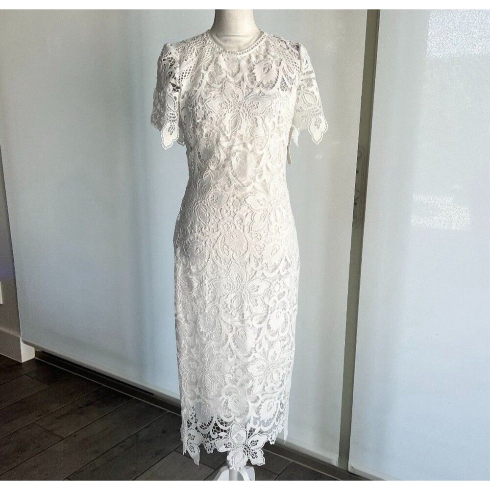 Shoshanna  Lace Sheath Dress White Size 6